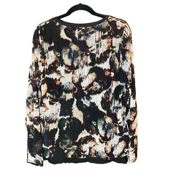 Simply Vera Wang Abstract Print Popover  Top Vented High Low Hem Crew Neck - Picture 3 of 4